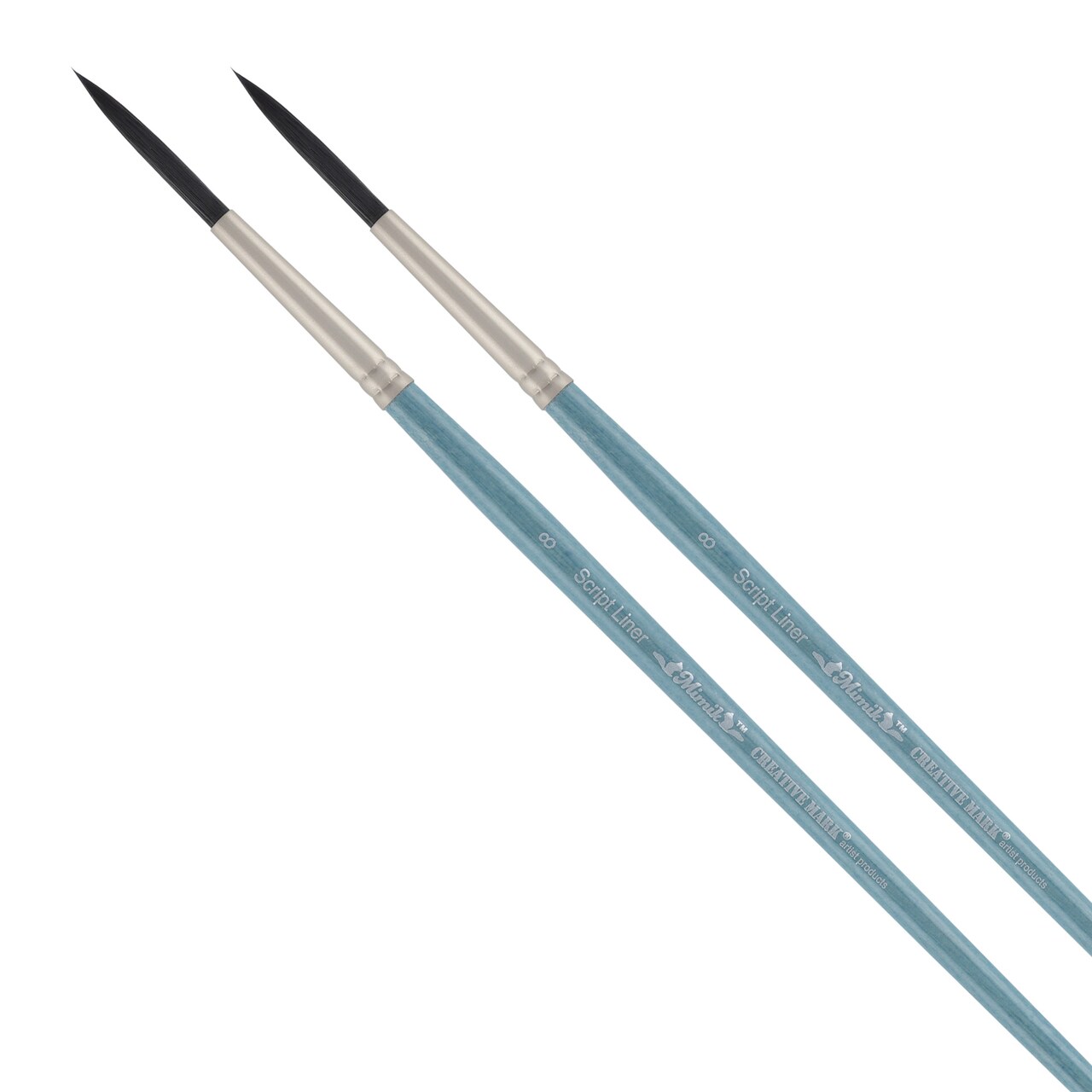 Creative Mark Mimik Professional Watercolor Brushes - Script Liner # 8 - 2 Pk - Synthetic Squirrel Hair - Natural Bristle Artist Brushes for Watercolors, Gouache & Acrylics - Imitates Natural Squirrel & Sable Hair